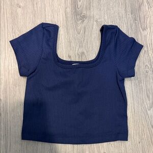 Victoria's Secret Dark Blue Ribbed Crop Top